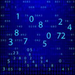 Blue binary computer code repeating  background . Eps 10  illustration
