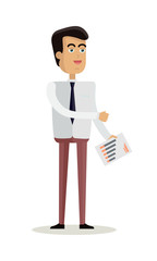 Businessman Character Vector Illustration in Flat Design
