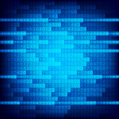Blue binary computer code repeating  background . Eps 10  illustration