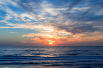 Fototapeta premium Atlantic ocean sunset, Lacanau France