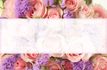 Beautiful flowers made with color filters in soft color and blur style for background, copy space for Woman Day