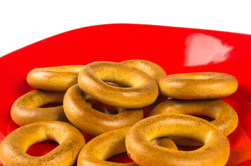 small bagels on a white background