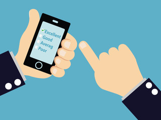 customer service survey form on screen mobile