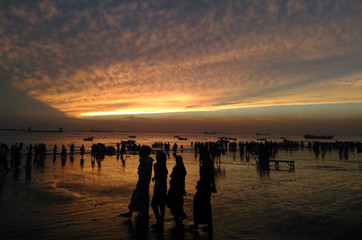 Sunset In Patenga Sea Beach, Chittagong, Bangladesh