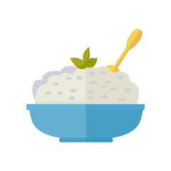 Dairy Dish Vector Illustration in Flat Design