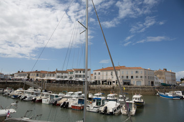 Fototapeta na wymiar A port on the island of Ré in France in summer