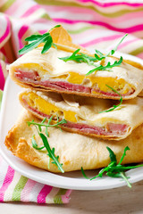 ham egg cheese pockets for a breakfast