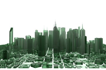 3D RENDERING ILLUSTRATION OF SKYLINE