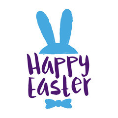 Fototapeta na wymiar Happy Easter Greetings With Bunny Ears Sillhouette
