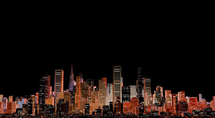 3D RENDERING ILLUSTRATION OF SKYLINE