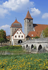 Unteres Tor, Brücke über die Altmühl, Kirche St.Jacobus,.Ornau,