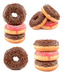 Donuts on a white background