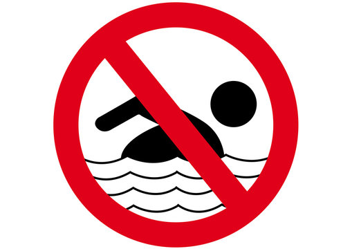 Schild Baden verboten