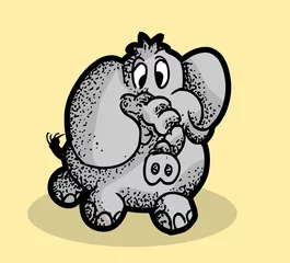 Fotobehang olifant cartoon © emieldelange