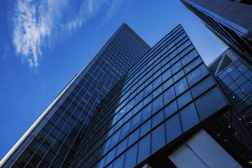 Fototapeta na wymiar Office buildings in blue tones