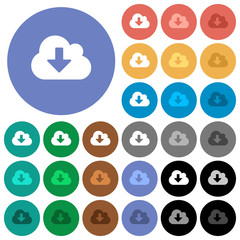 Cloud download round flat multi colored icons