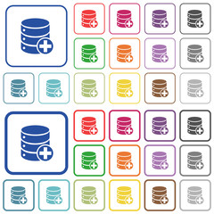 Add to database outlined flat color icons