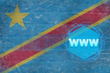 Democratic Republic of Congo www (world wide web). Digital concept.