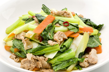 小松菜と豚肉の炒め物