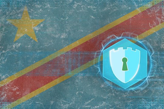 Democratic Republic of Congo network security. Electronic security concept.