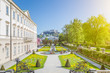 Mirabell Gardens with Hohensalzburg Fortress in Salzburg, Austria