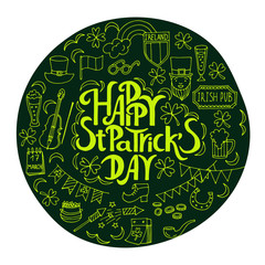 Saint Patrick's Day traditional symbols collection.