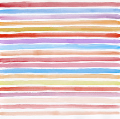 Watercolor striped colorful background, hand painted - 138820918