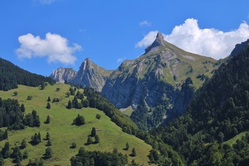 Fototapeta premium Schijen, mountain in Schwyz Canton, Swiss Alps