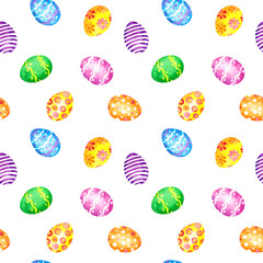 Easter eggs. Seamless pattern. Watercolor