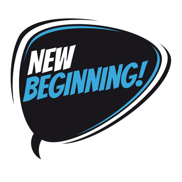 new beginning retro speech balloon