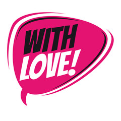 with love retro speech bubble