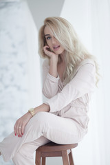 Fototapeta premium Test Shots young blonde models for modeling agency