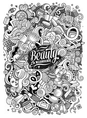 Cartoon doodles cosmetics frame design