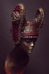 Mannequin in creative head wear