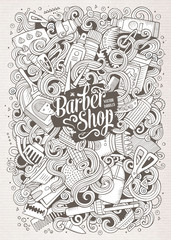 Cartoon doodles Hair salon illustration
