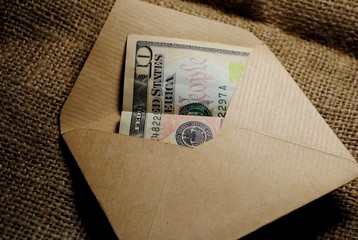 an envelope with money