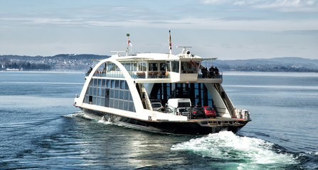 The ferry across the lake to