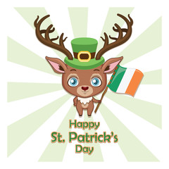 Red deer ( symbolic animal of Ireland ) greeting