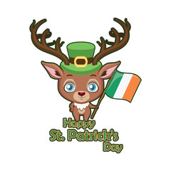 Red deer ( symbolic animal of Ireland ) and greeting with outline