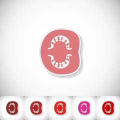 Tomato. Flat sticker with shadow on white background