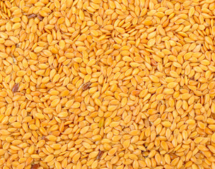 Flax seeds heap for background