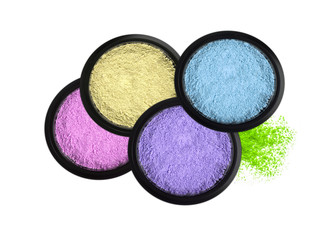 set of eye shadows isolated on white background