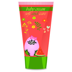 Baby cream tube with kids design