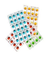 Tablets pills isolated on white