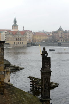 Statue of a knight from Brunswick's Charles bridge.