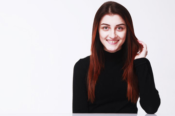 happy smiling woman (Gestures, body language, psychology)