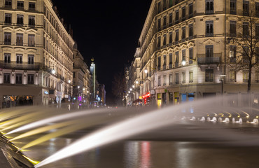Fototapeta na wymiar Down town Lyon France by night 3