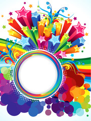 abstract artistic colorful rainbow circle explode