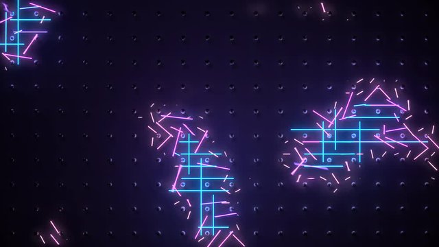 Disco background, blinking lights.  Glitchy VJ loop with flashing lights and glowing shapes.