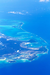 Fototapeta na wymiar Aerial view of Bahama island at Atlantic ocean